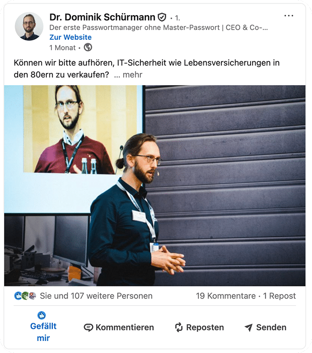 Beitrag LinkedIn heylogin