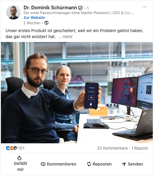 Beitrag LinkedIn Personal Branding heylogin